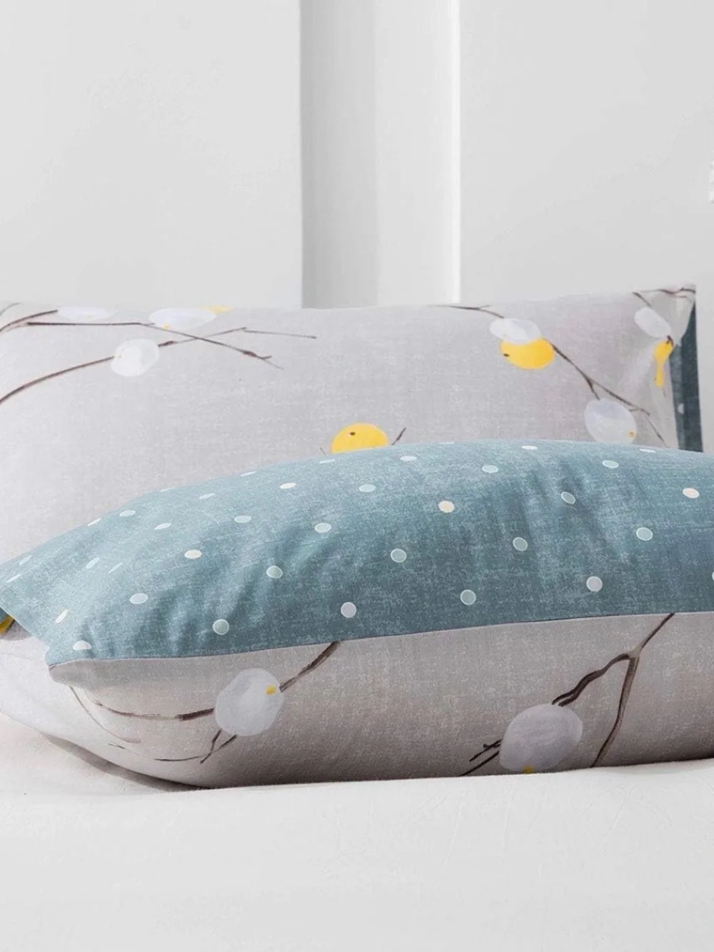 Sleepbella Queen sized Gray & Teal Floral Cotton Duvet set 600 thread count NEW